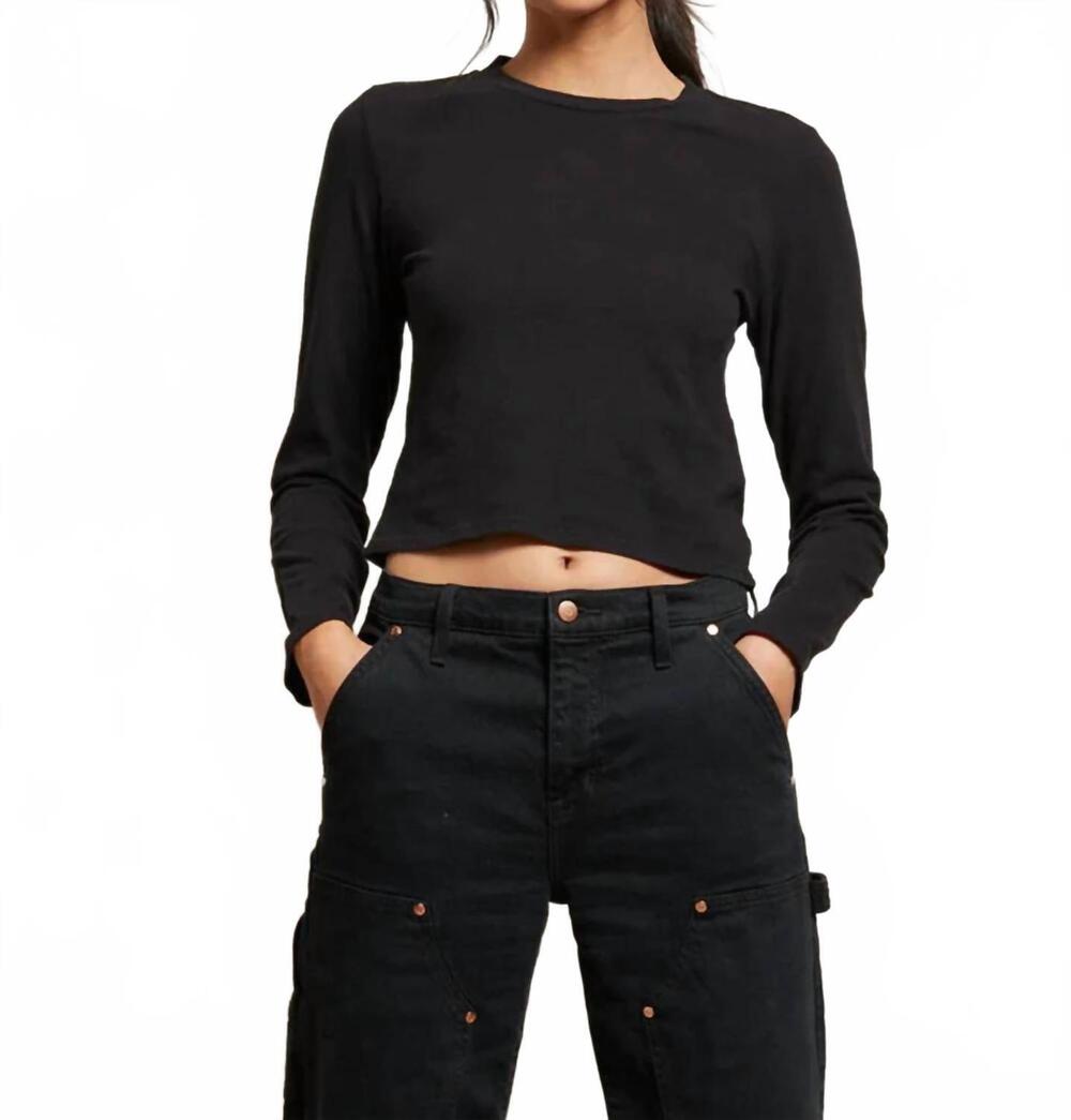 NEW PERFECTWHITETEE jamie long sleeve top in black